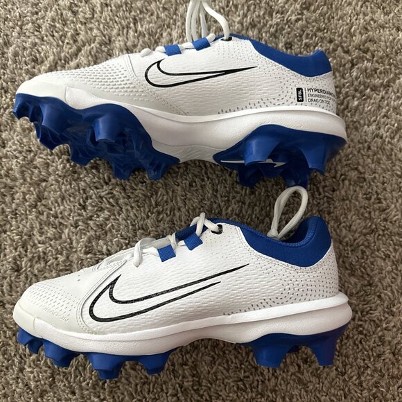 NWOB Nike Women Hyperdiamond 4 Pro MCS Softball Cleats Color: Royal/White Size 9 - Picture 3 of 11